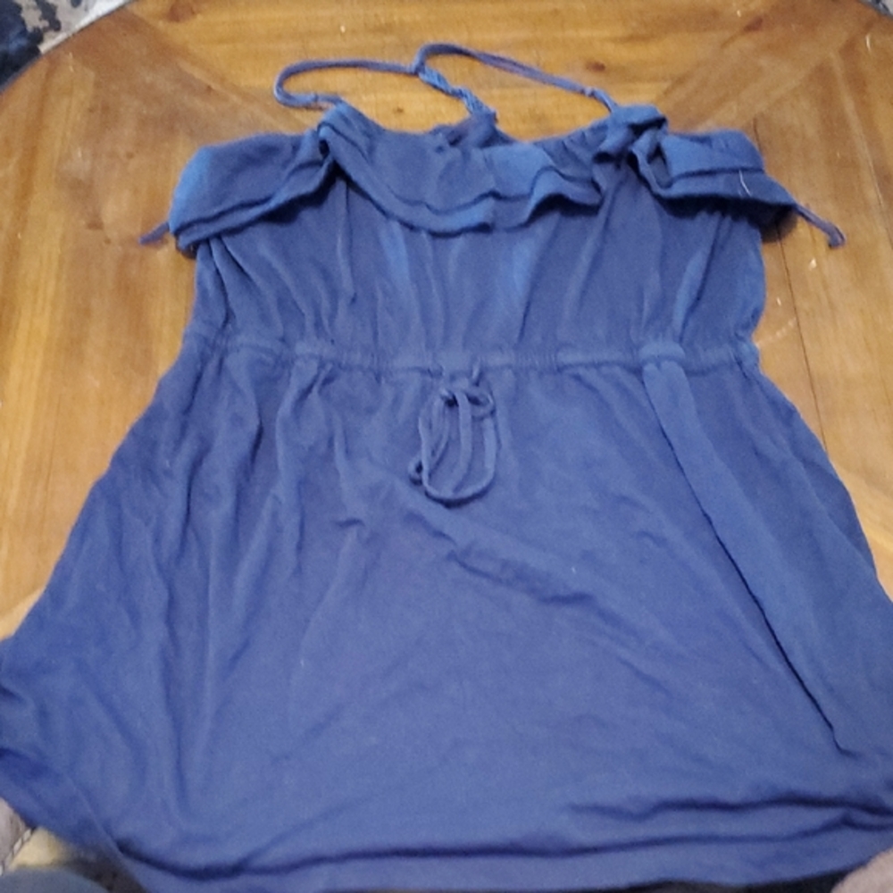 Aeropostale Navy Blue Ruffle Mini Dress